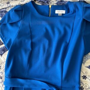 Calvin Klein Cobalt Blue Short Sleeve Dress